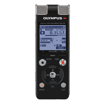 Olympus DM-670 Digital Voice Recorder 8GB Built-in & USB MiroSD Slot Audio Recorder (Container Amazon Product Without Box) - Imported from UK